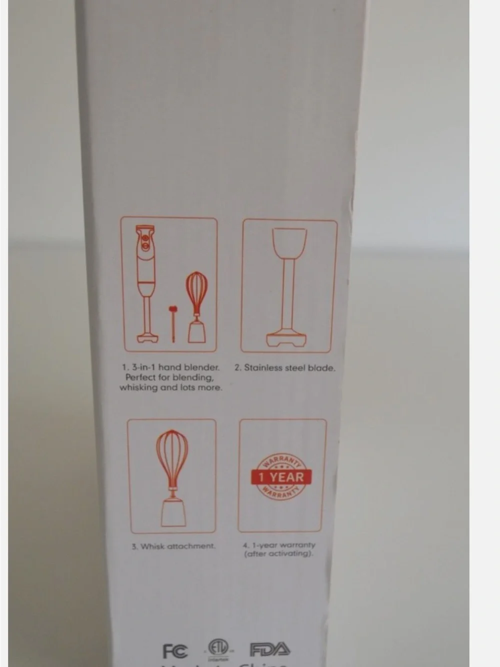 MEGAWISE 3-in-1 Hand Blender - Stainless Steel and Black